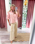 Seaside Zipper Front Jacket-Light Pink