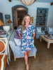Tropical Villa Mini Dress-Slate Blue