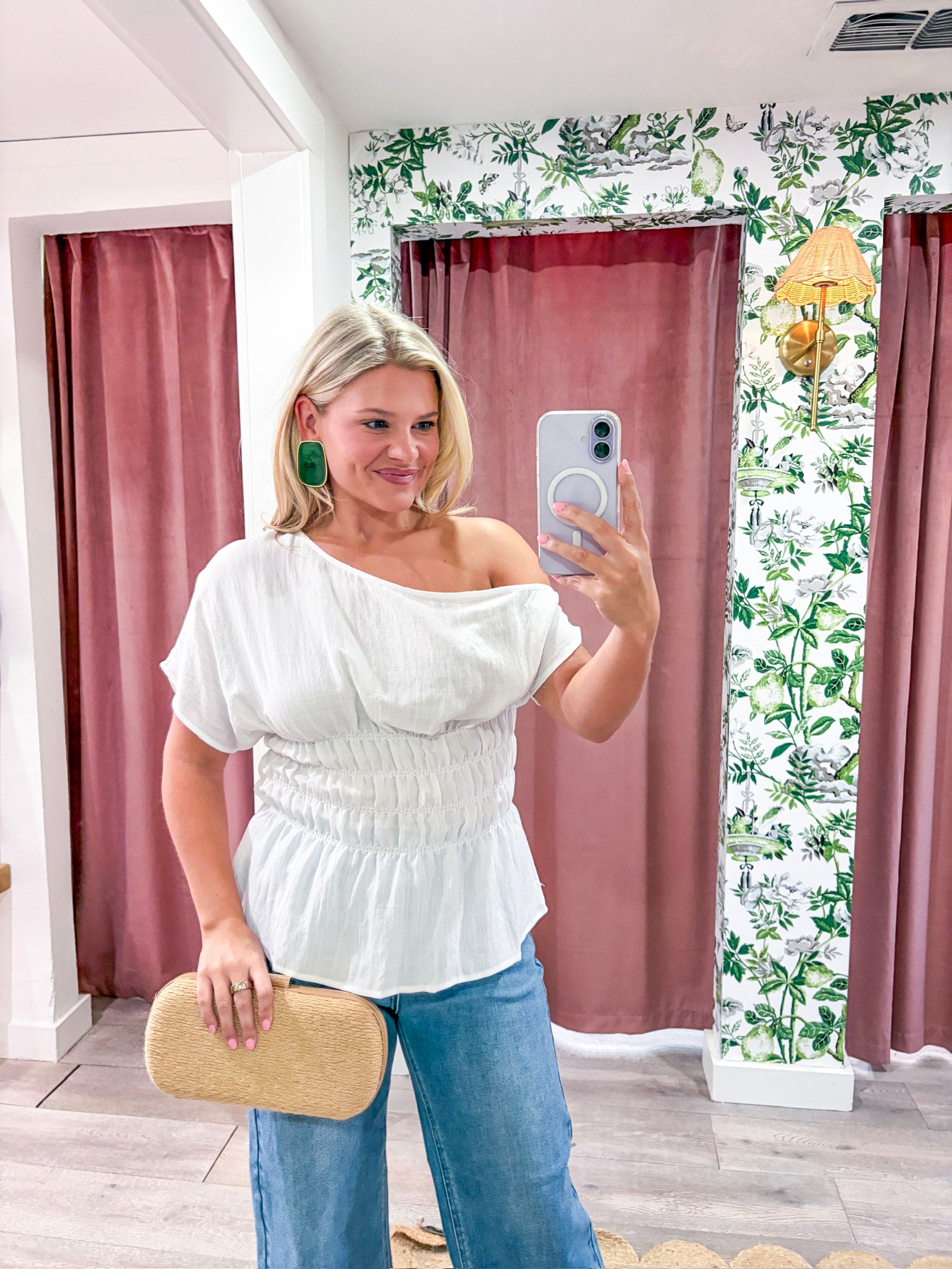 Selena One Shoulder Smocked Top