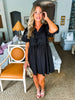 Swing My Way Bow Dress- Black