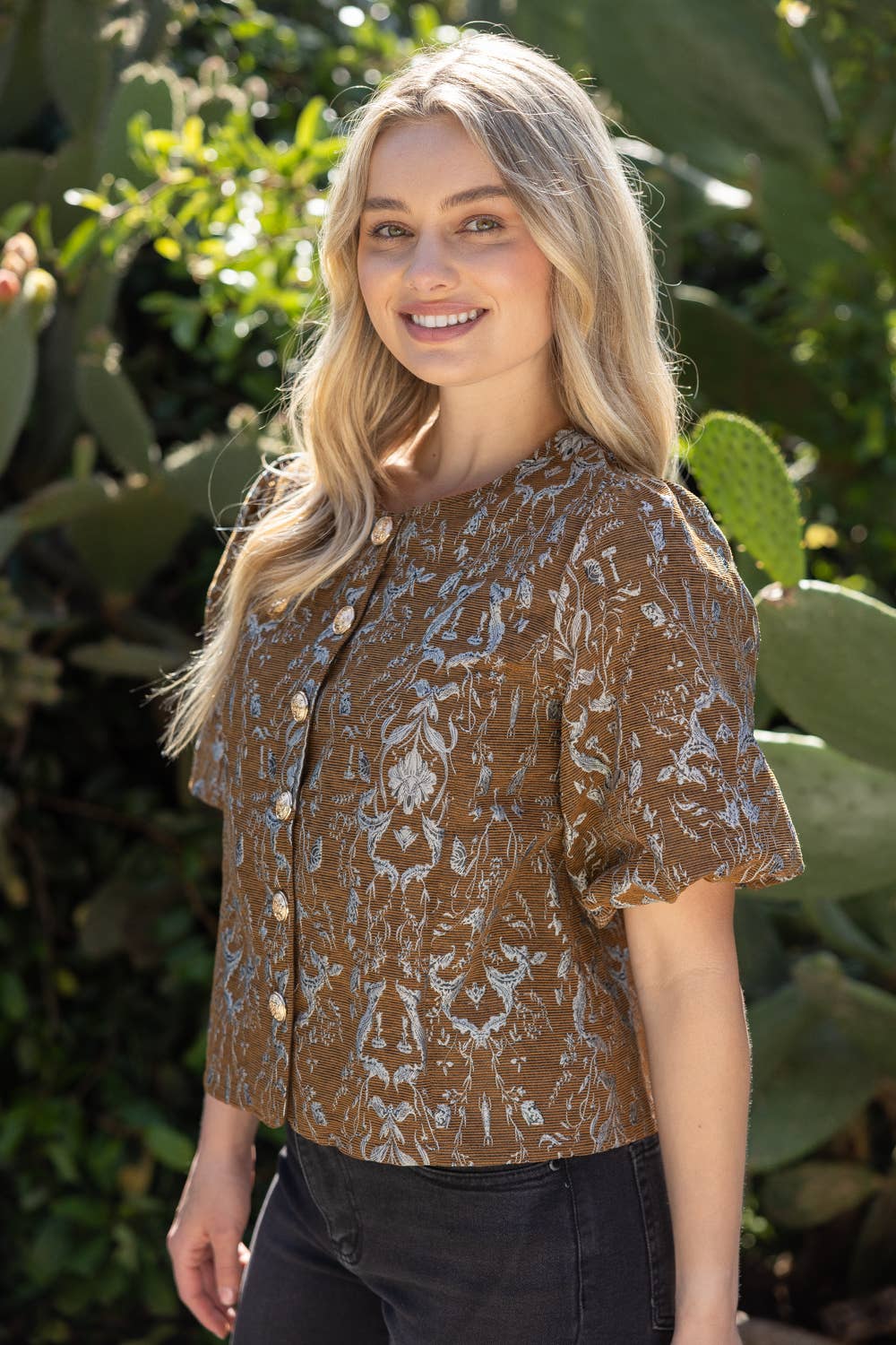 Lavinia Floral Jacquard Top