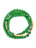 Glossy And Gold Beaded Wrap Bracelet-Emerald