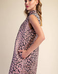 Huntress Jacquard Mini Dress-Pink