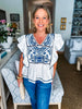 Greek Isle Embroidered Top