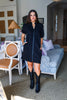 Dynamic Details Jacquard Mini Dress-Black
