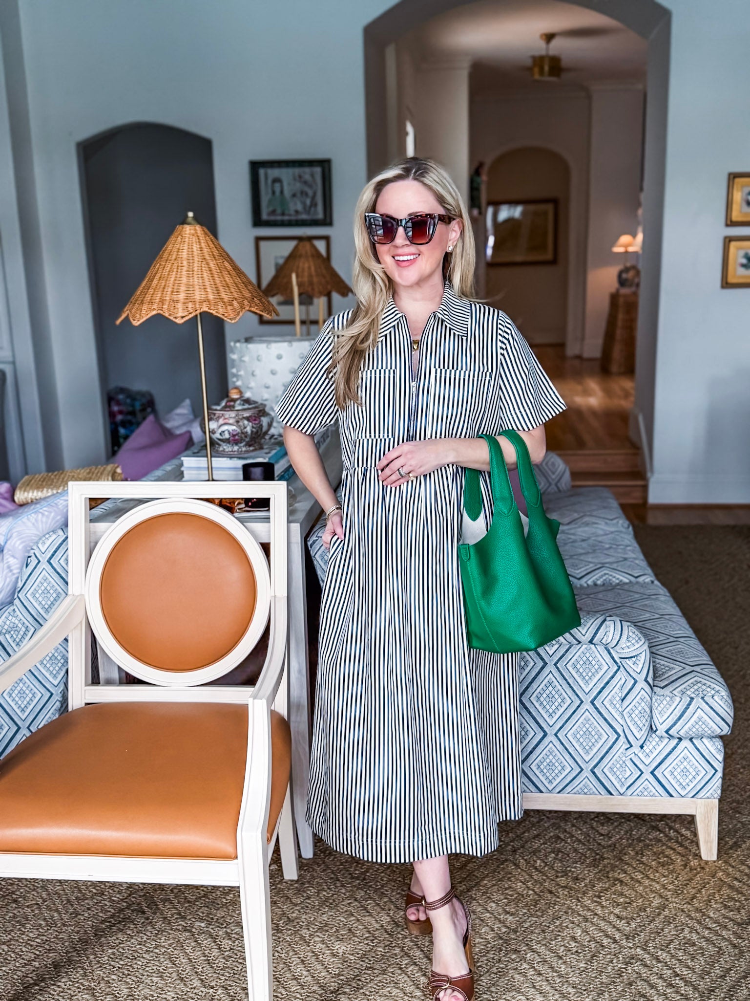 Final Touch Striped Midi Dress