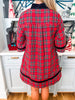Holiday Cheer Plaid Mini Dress-Red