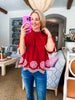 Bohemian Dreams Embroidered Top-Brick
