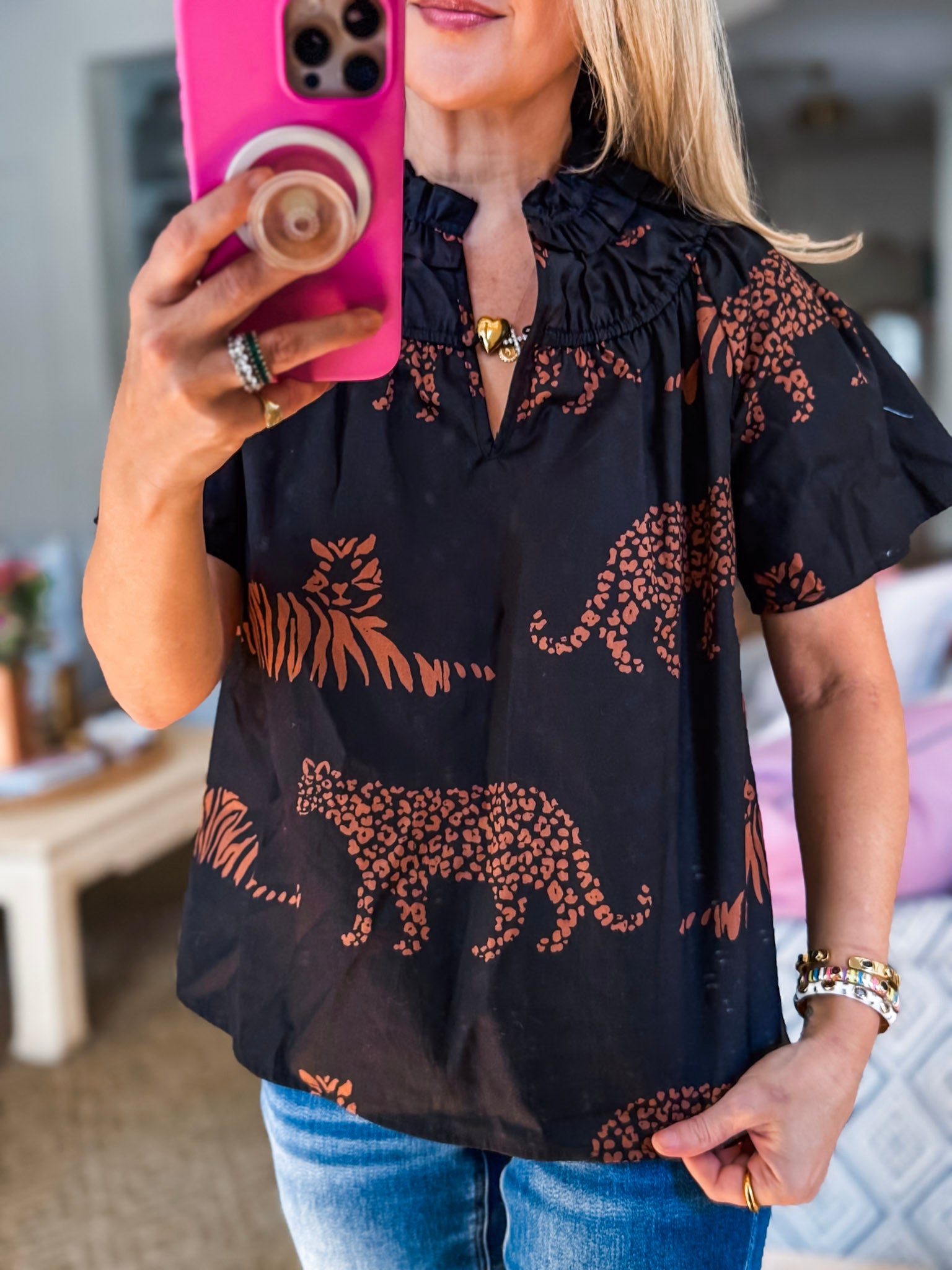 PREORDER: Zenzi Jungle Smocked Top