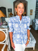 Bluebell Charm Floral Top-Indigo