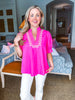 My Muse Embroidered Top-Pink