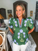 Tour The Town Floral Top-Green
