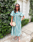 Sunkissed Glow Midi Dress- Dusty Mint/Cream