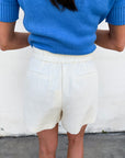 The Atelier Pintuck Short-Ecru