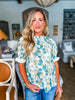 Carefree Charm Floral Top-Light Teal