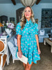 Strolling Through Floral Dress-Green