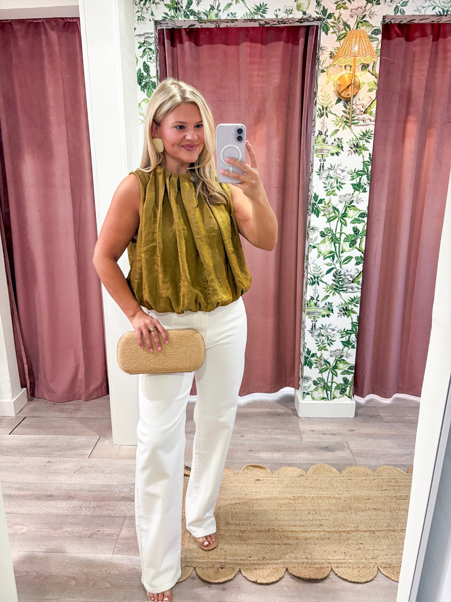 Estelle Pleated Balloon Top-Mustard