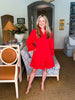 Eyelet Love Mini Dress-Red