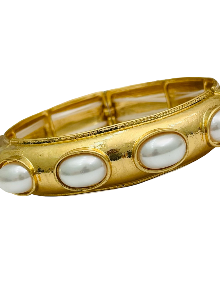 Pearl Bangle- Gold/Pearl