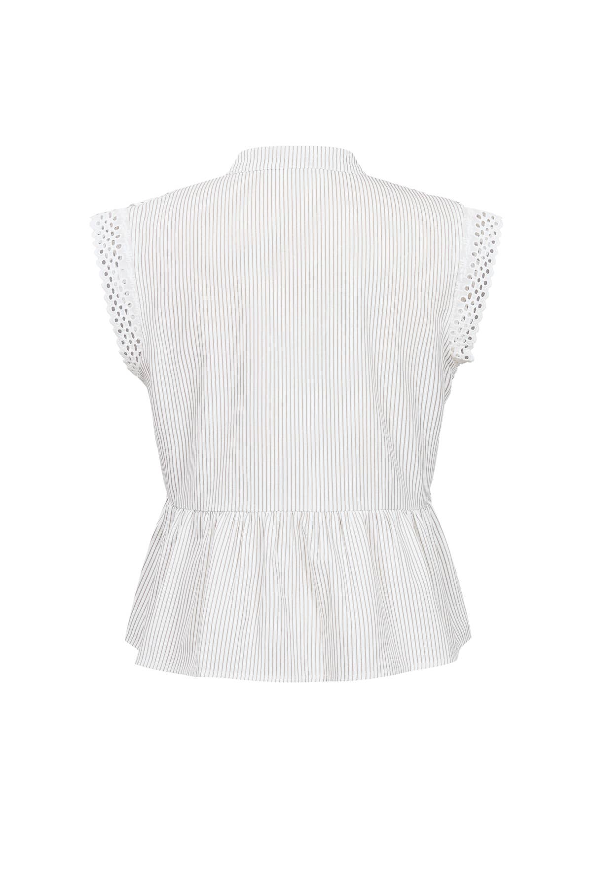 Harbor Heirloom Top-White/Gray