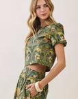 Fleur De Jardin Crop Top-Olive