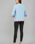 Go With the Flow Knit Top-Blue/Orange