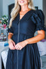 In the Moment Eyelet Midi Dress-Black