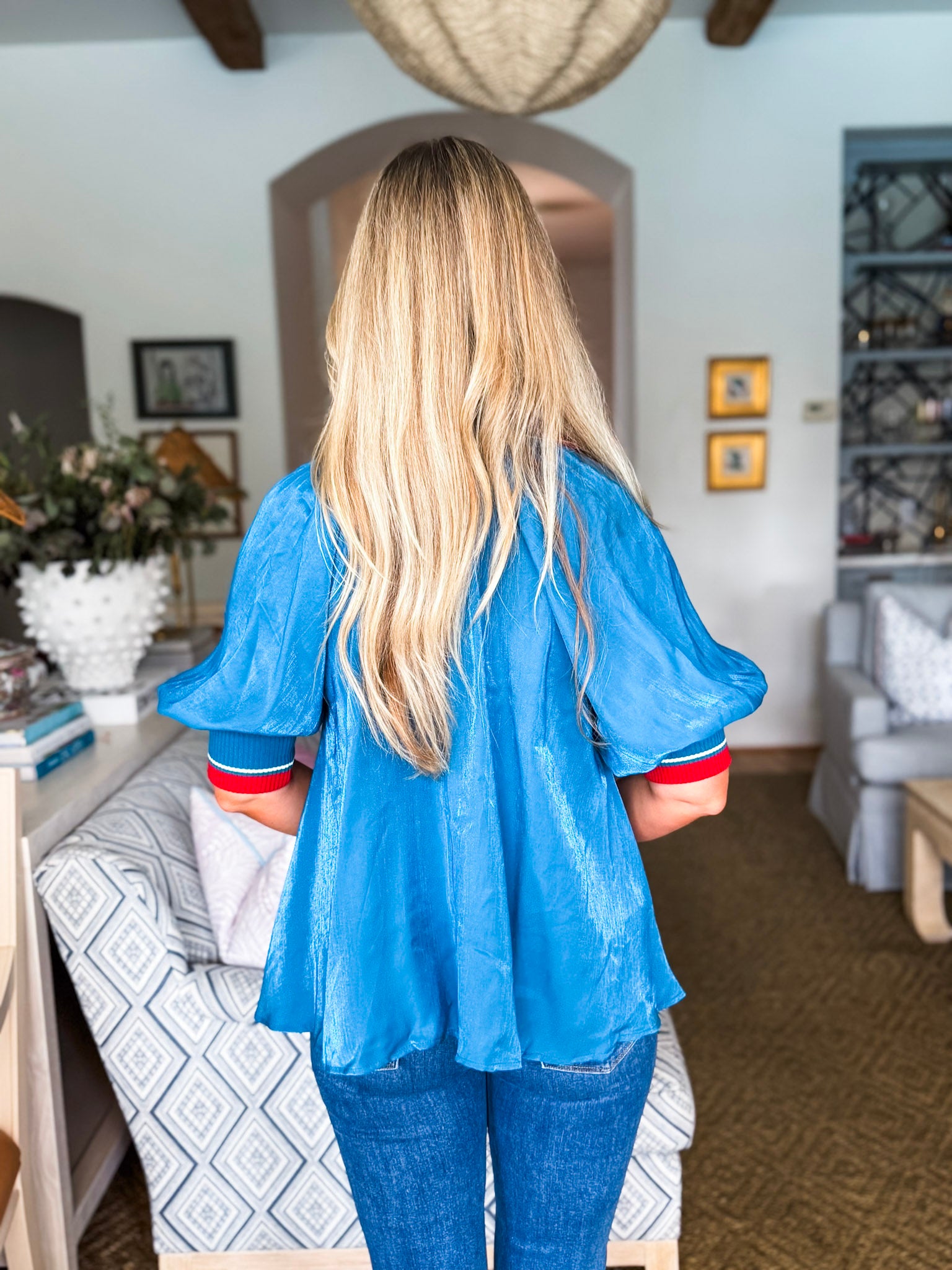 Study in Style Half Zip Top-Teal