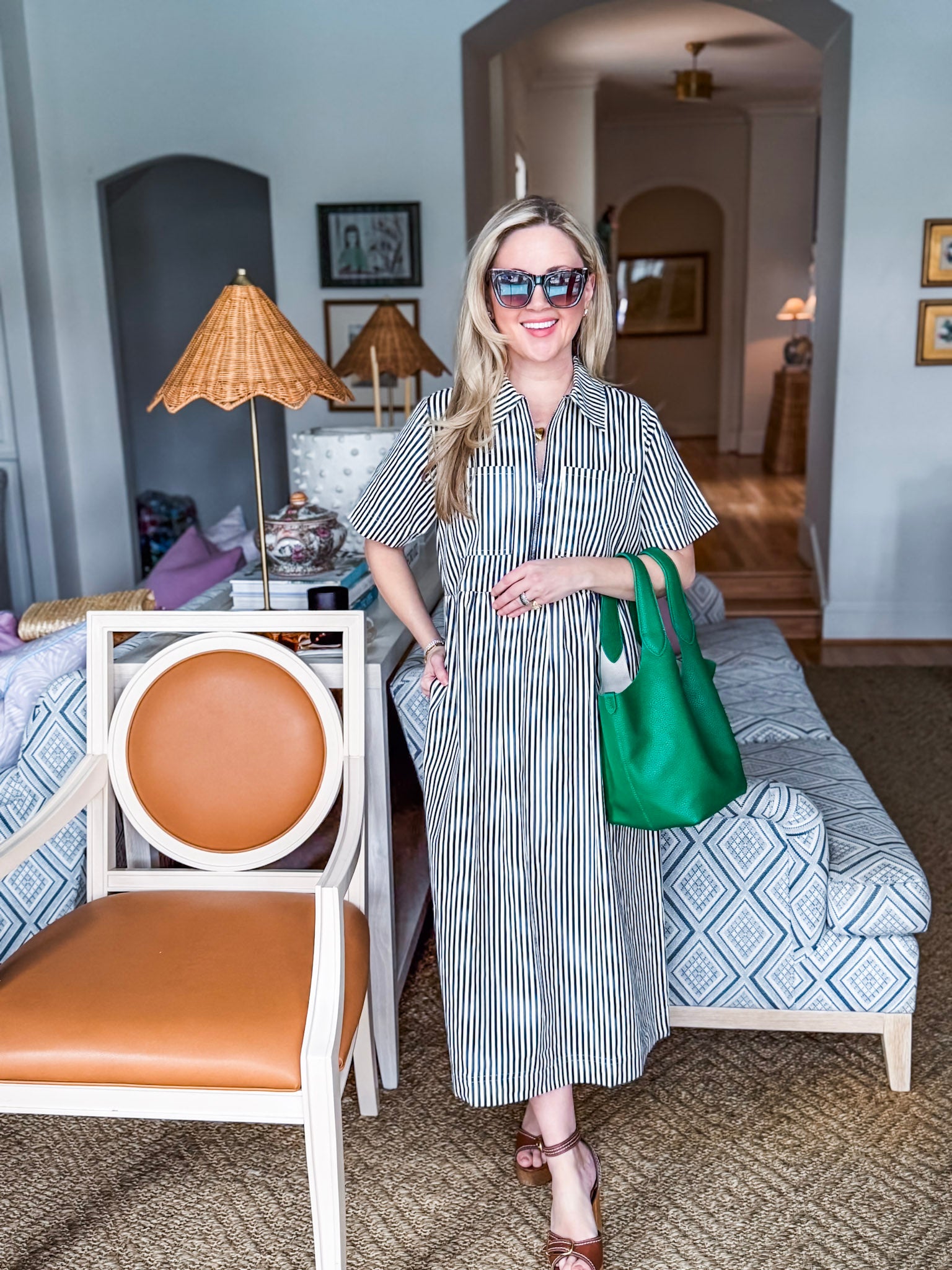 Final Touch Striped Midi Dress