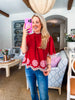 Bohemian Dreams Embroidered Top-Brick