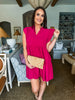 Casual Charm Dress- Magenta