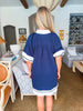 Let's Get Away Mini Dress-Navy