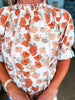 Carefree Charm Floral Top-Rust