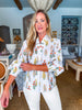Cheery Meadows Floral Top-Light Blue