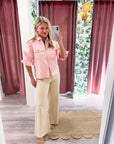 Seaside Zipper Front Jacket-Light Pink