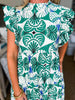 Villa Charm Floral Midi Dress-Green