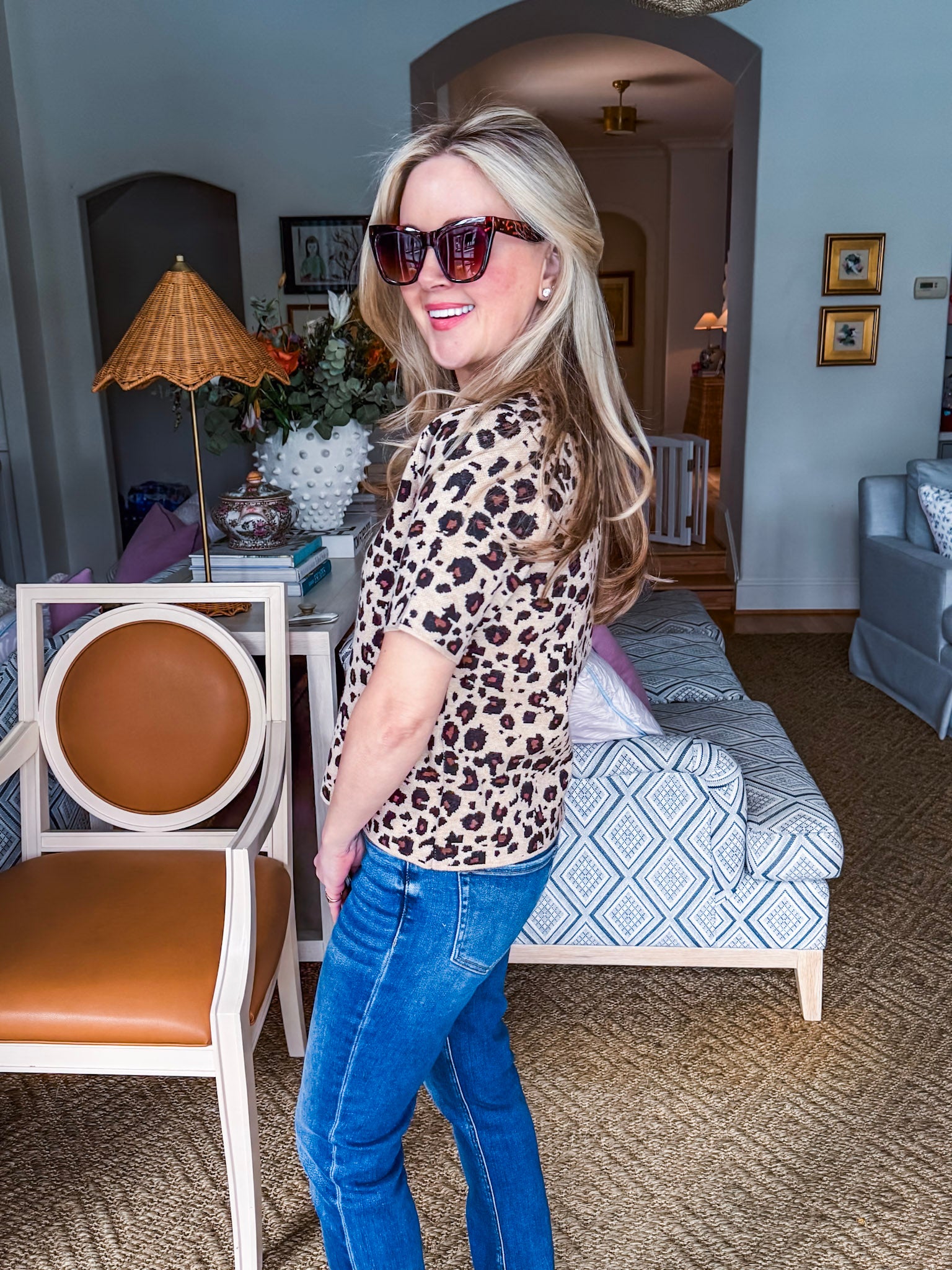 Jacquard Jungle Knit Top