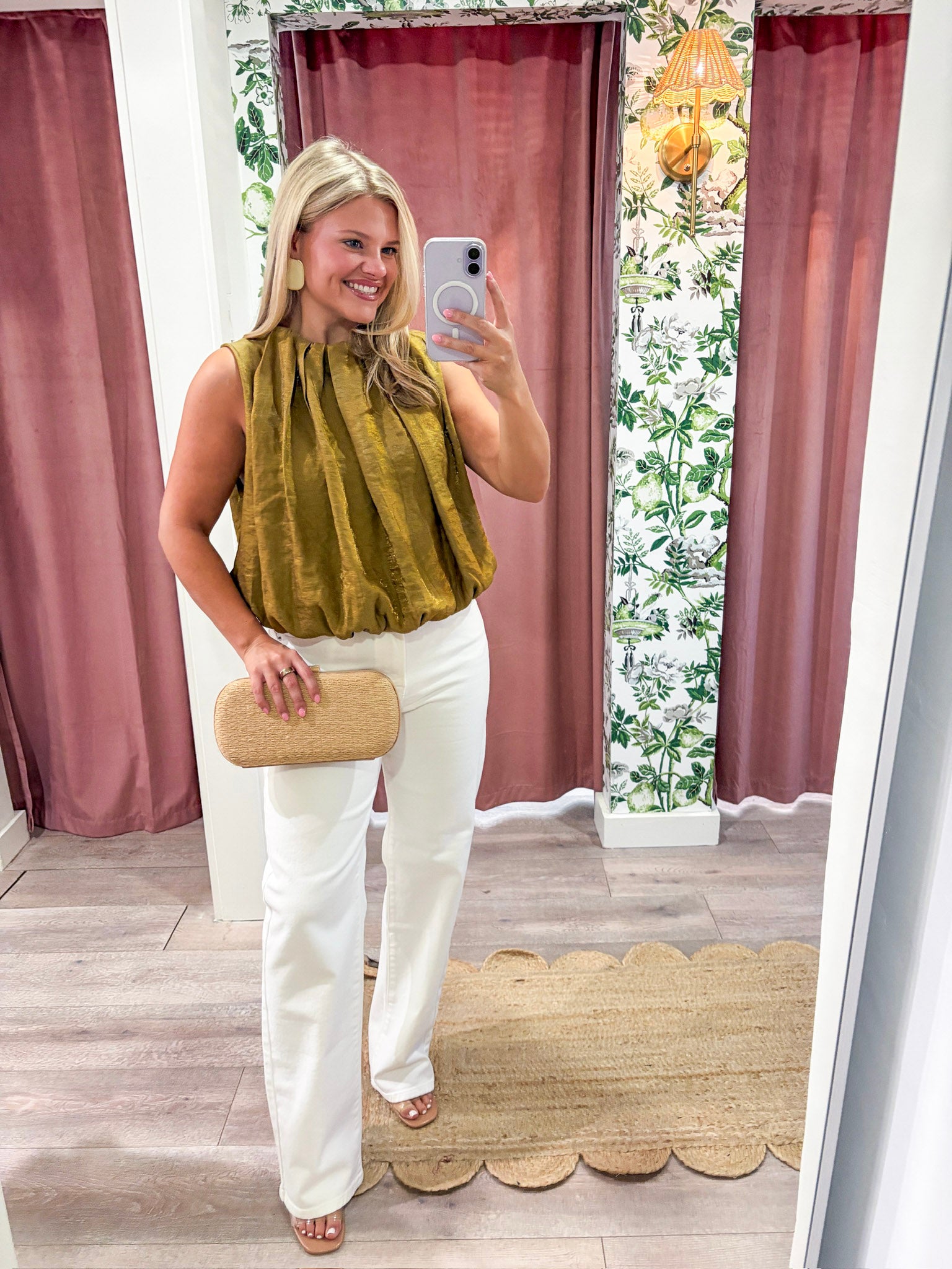 Estelle Pleated Balloon Top-Mustard