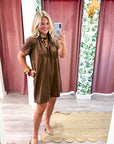 Margaux Mini Dress-Brown