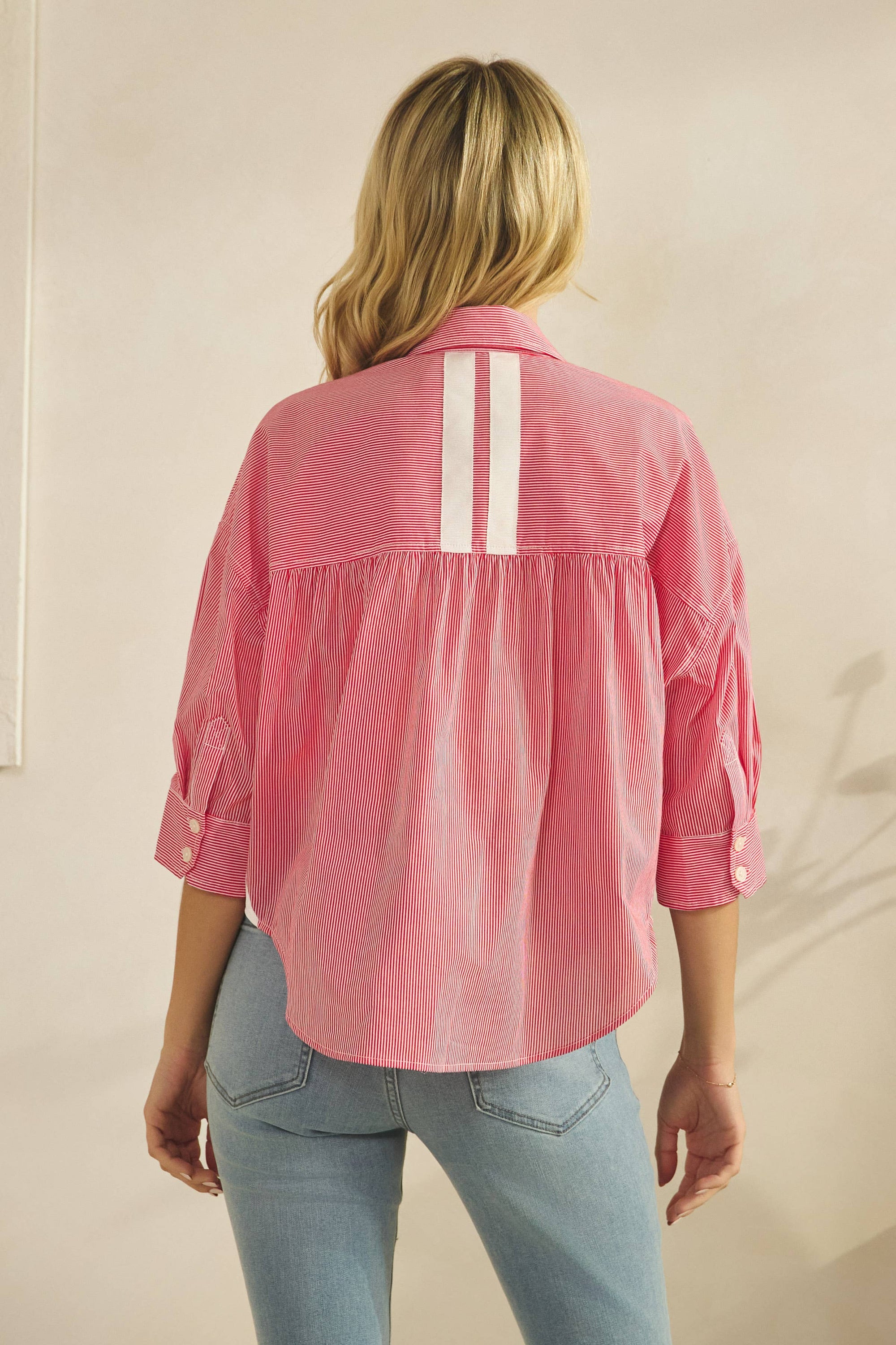 The Bellemar Striped Top- Red