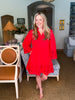 Eyelet Love Mini Dress-Red