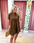 Margaux Mini Dress-Brown