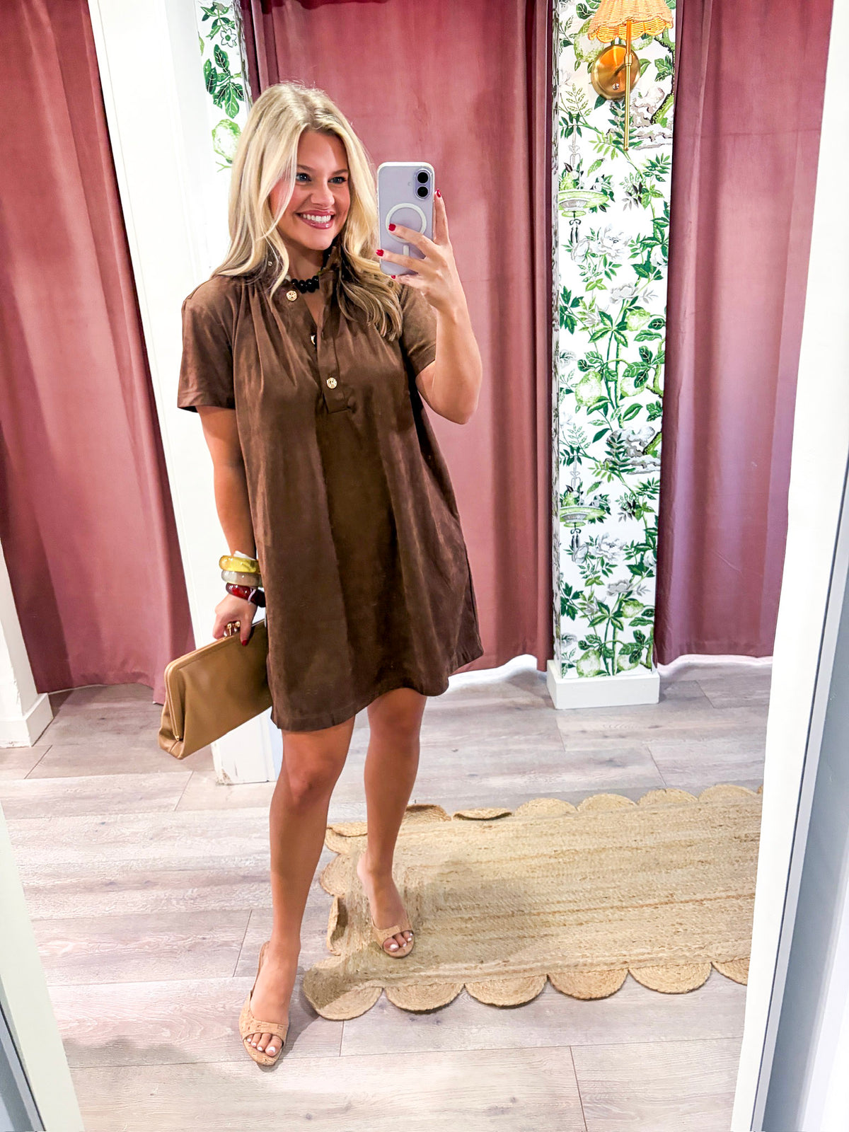 Margaux Mini Dress-Brown