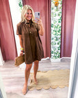 Margaux Mini Dress-Brown