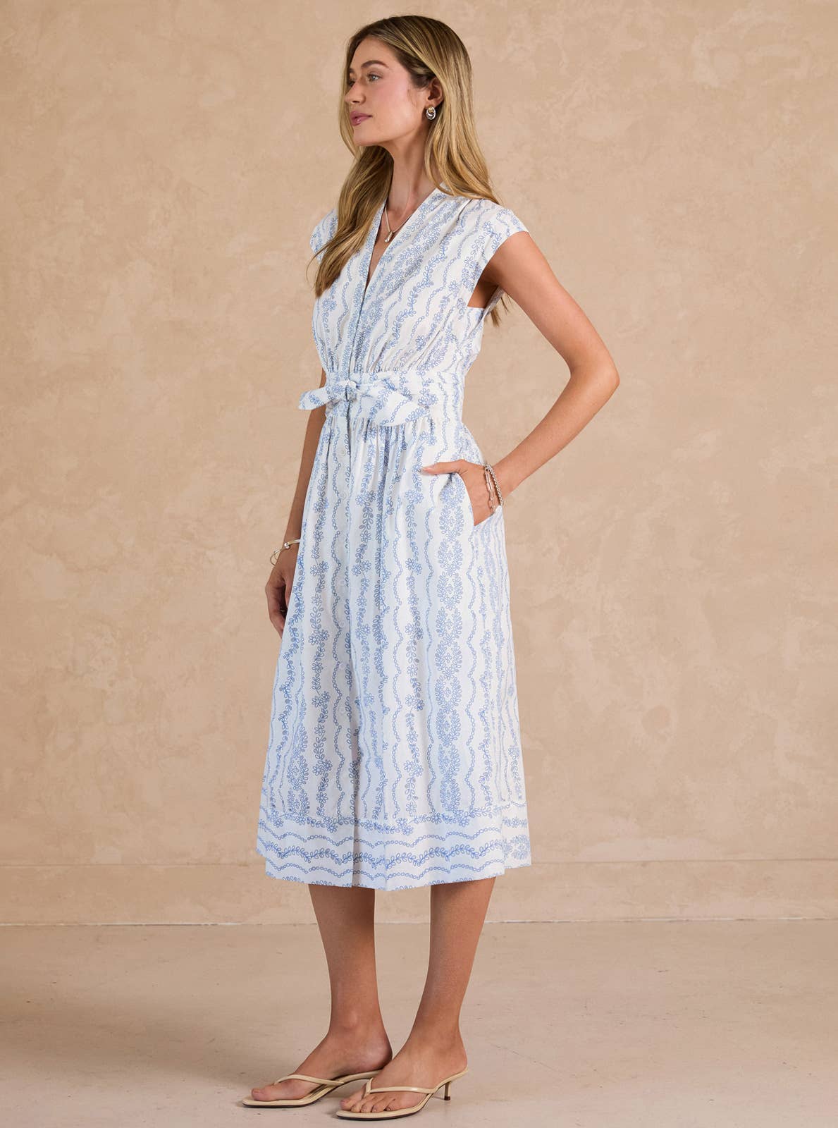 Sugar Petal Eyelet Midi Dress