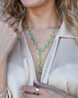 Turquoise Cascade Gold Necklace