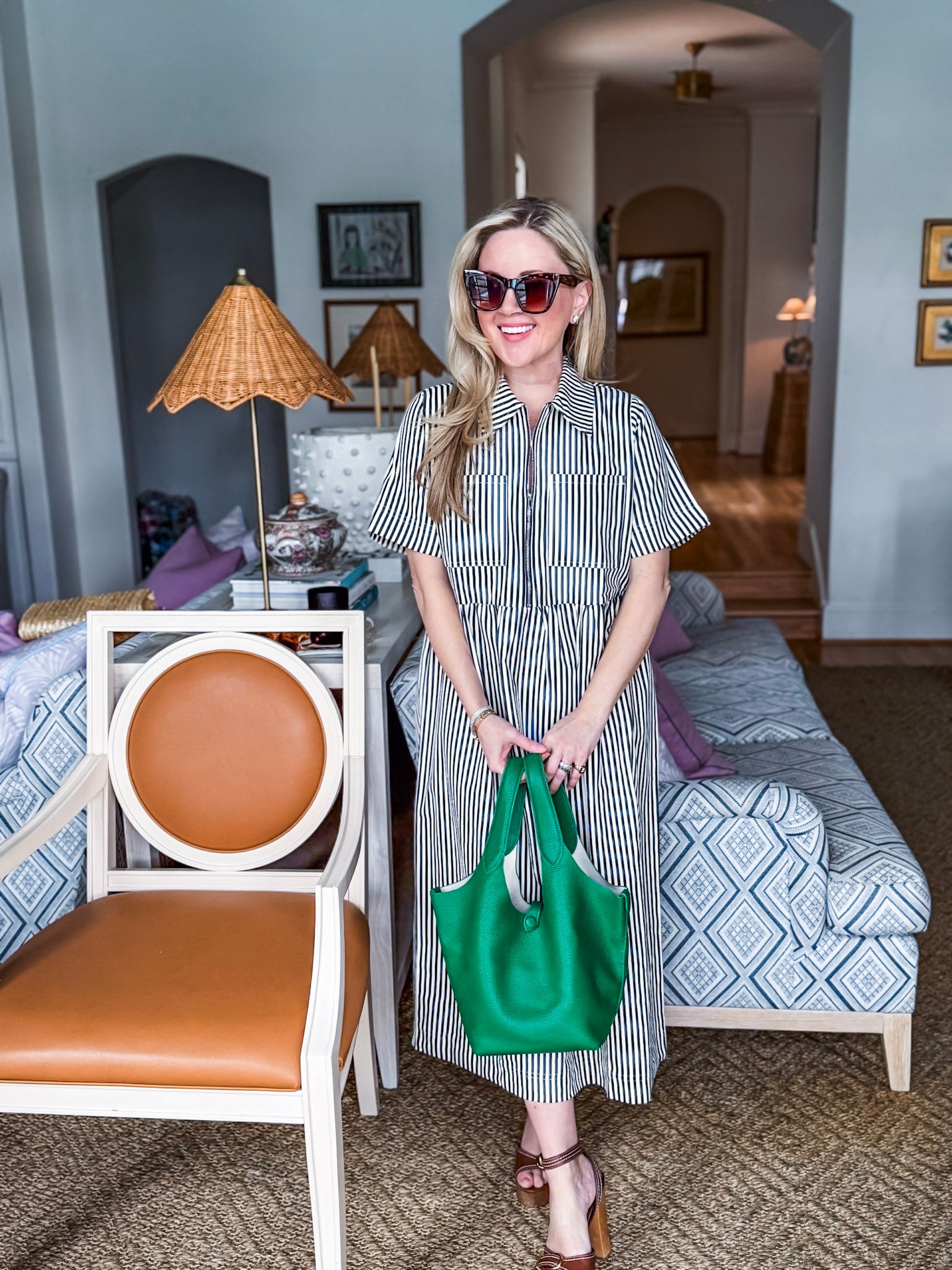 Final Touch Striped Midi Dress