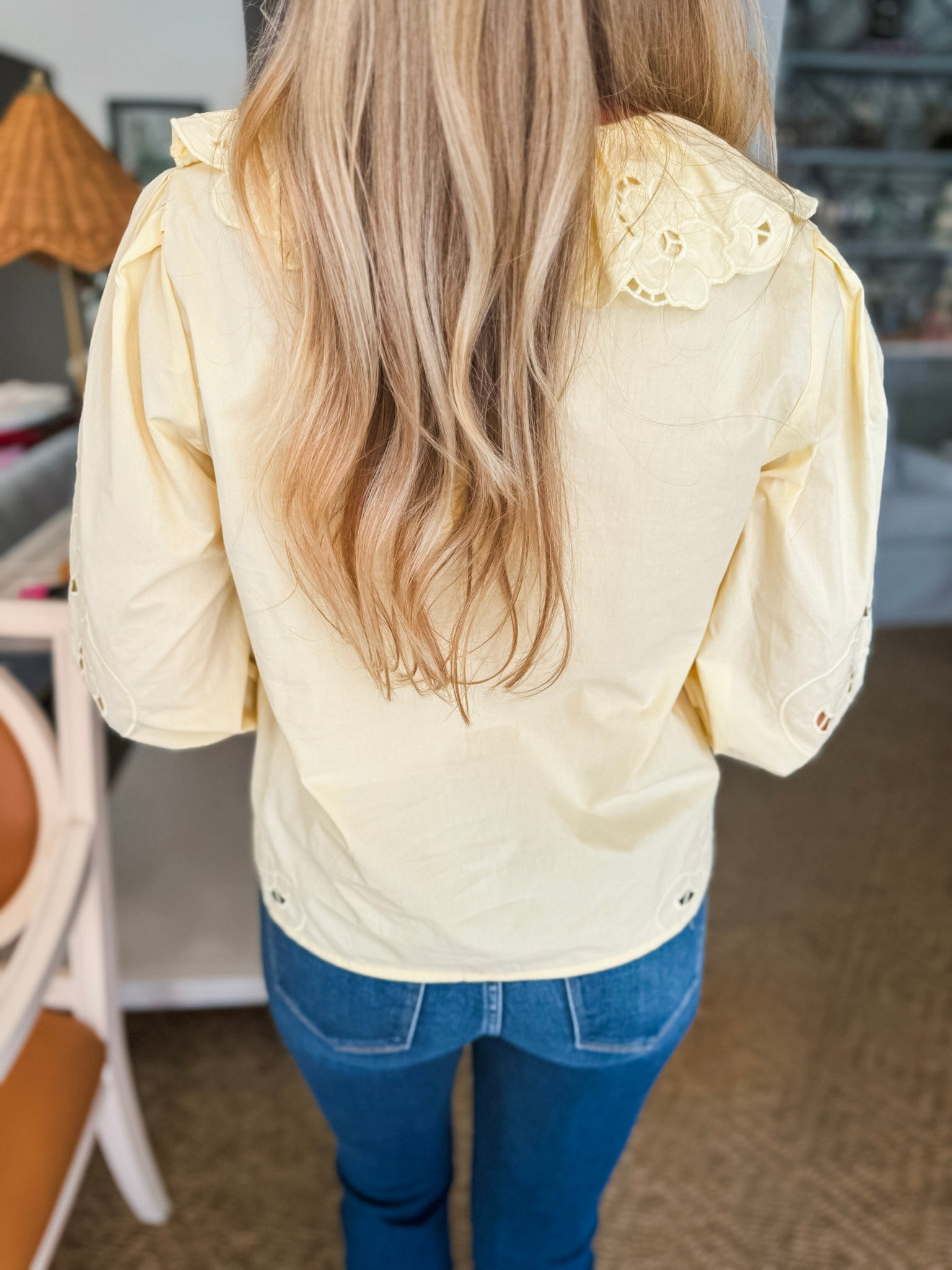 Eastcoast Living Embroidered Top-Butter Yellow