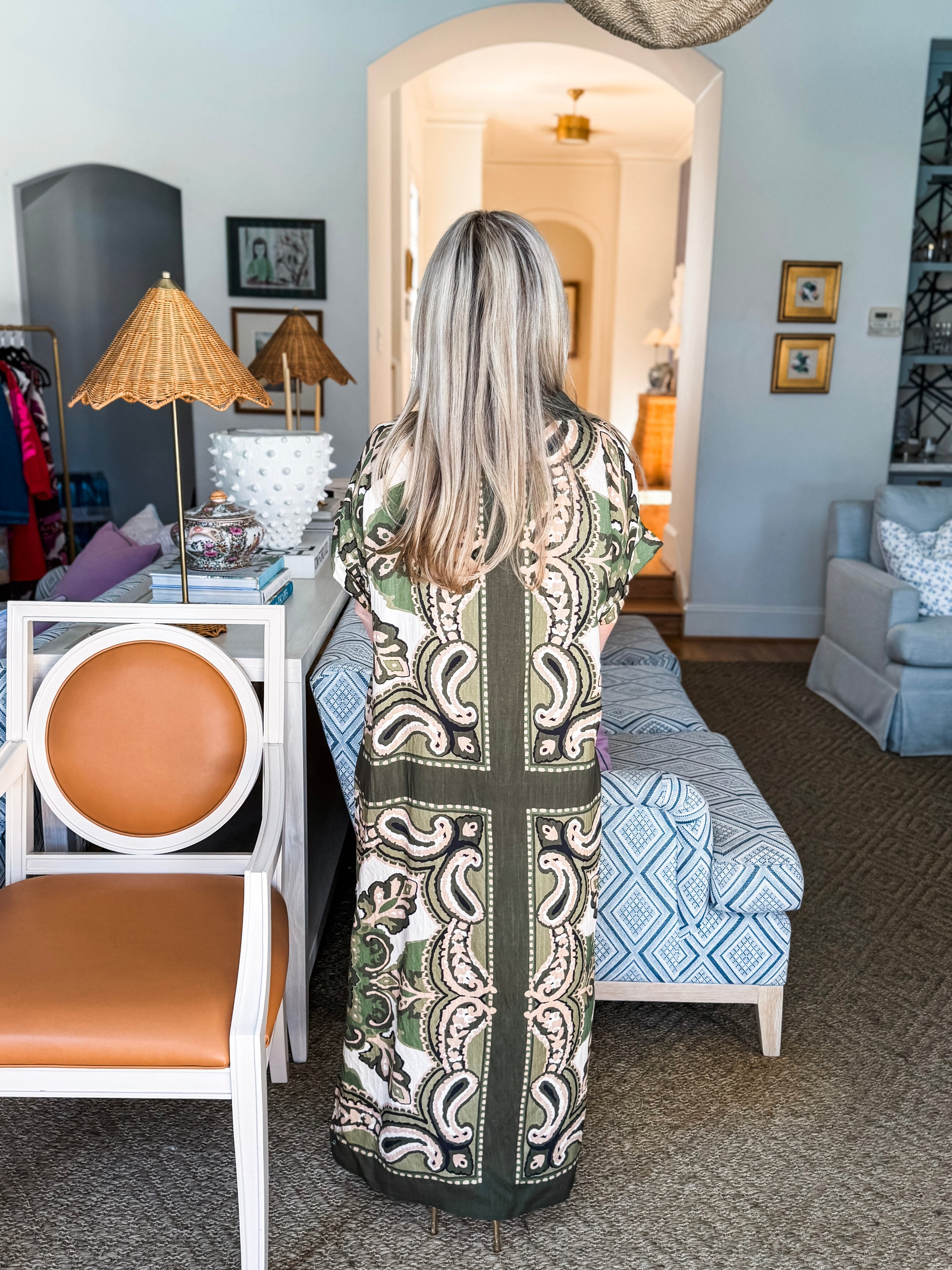 The Marbella Paisley Maxi Dress-Olive