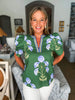 Tour The Town Floral Top-Green